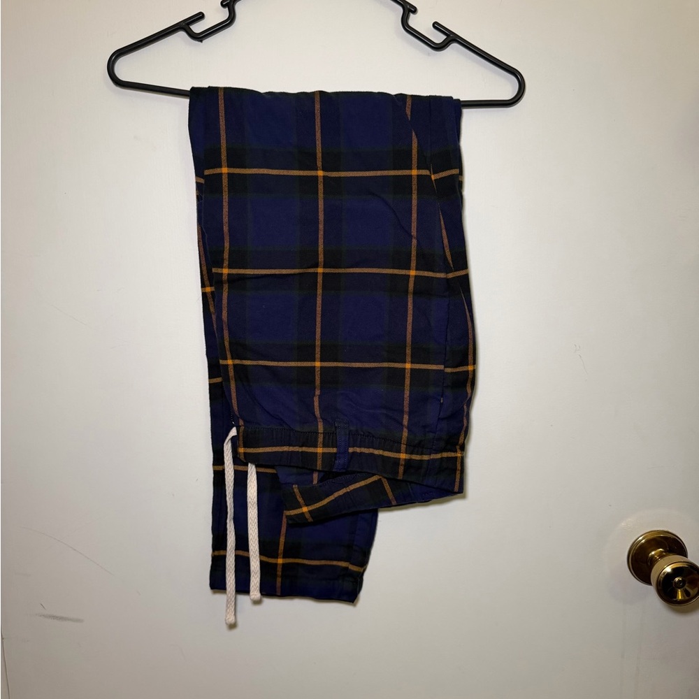 Bonobos Navy Plaid Pants with Mustard & Green Windowpane